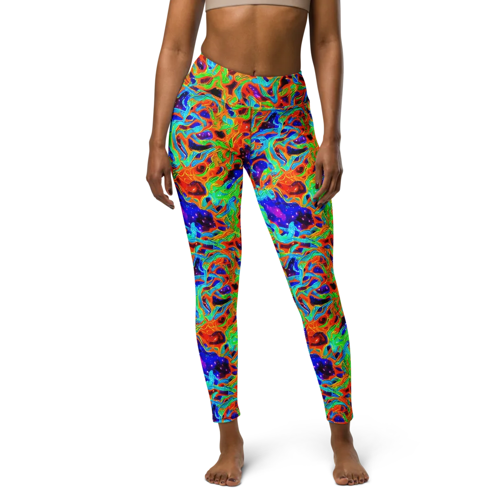 Inferno Galaxy on Yoga Leggings — Front