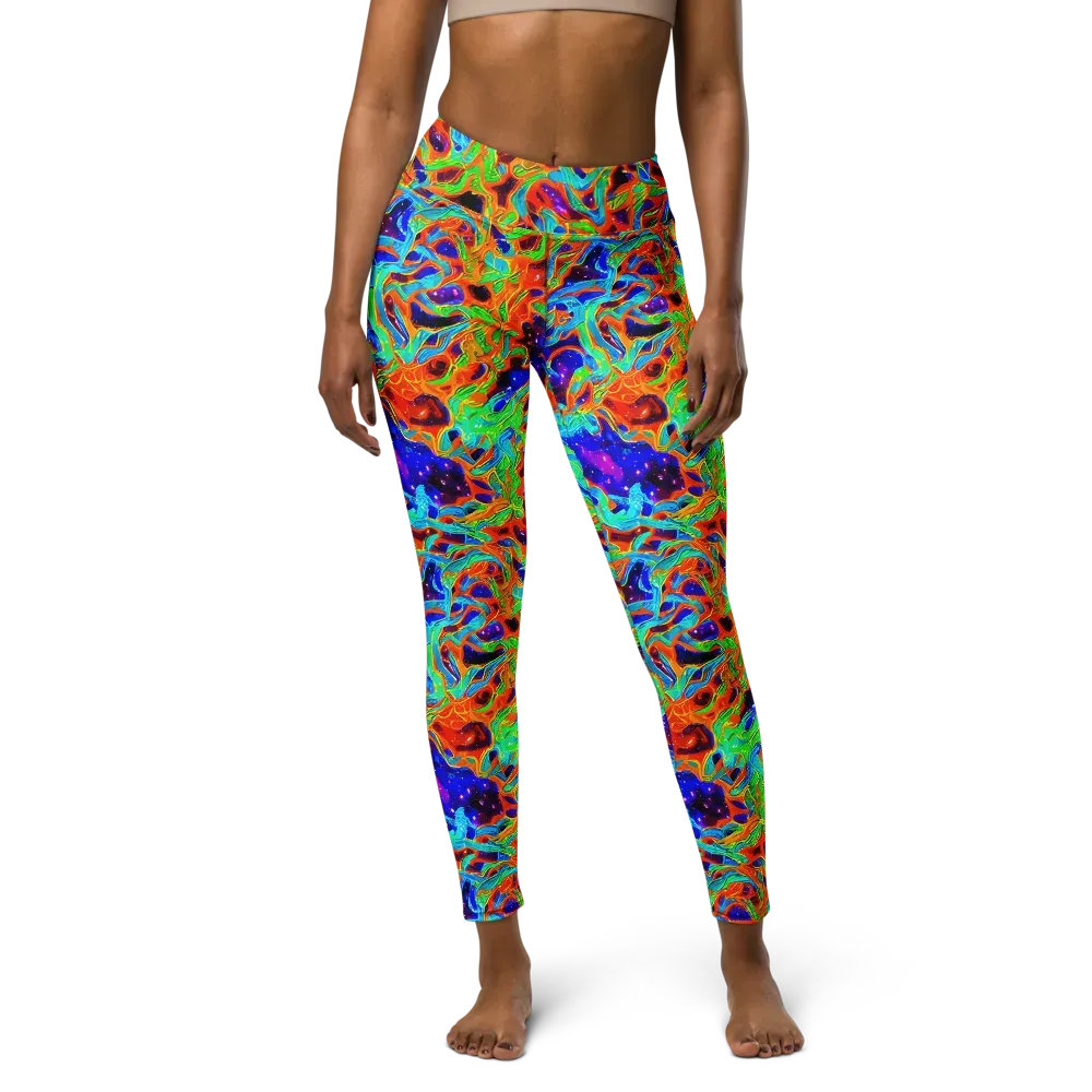 Inferno Galaxy on Yoga Leggings — Front
