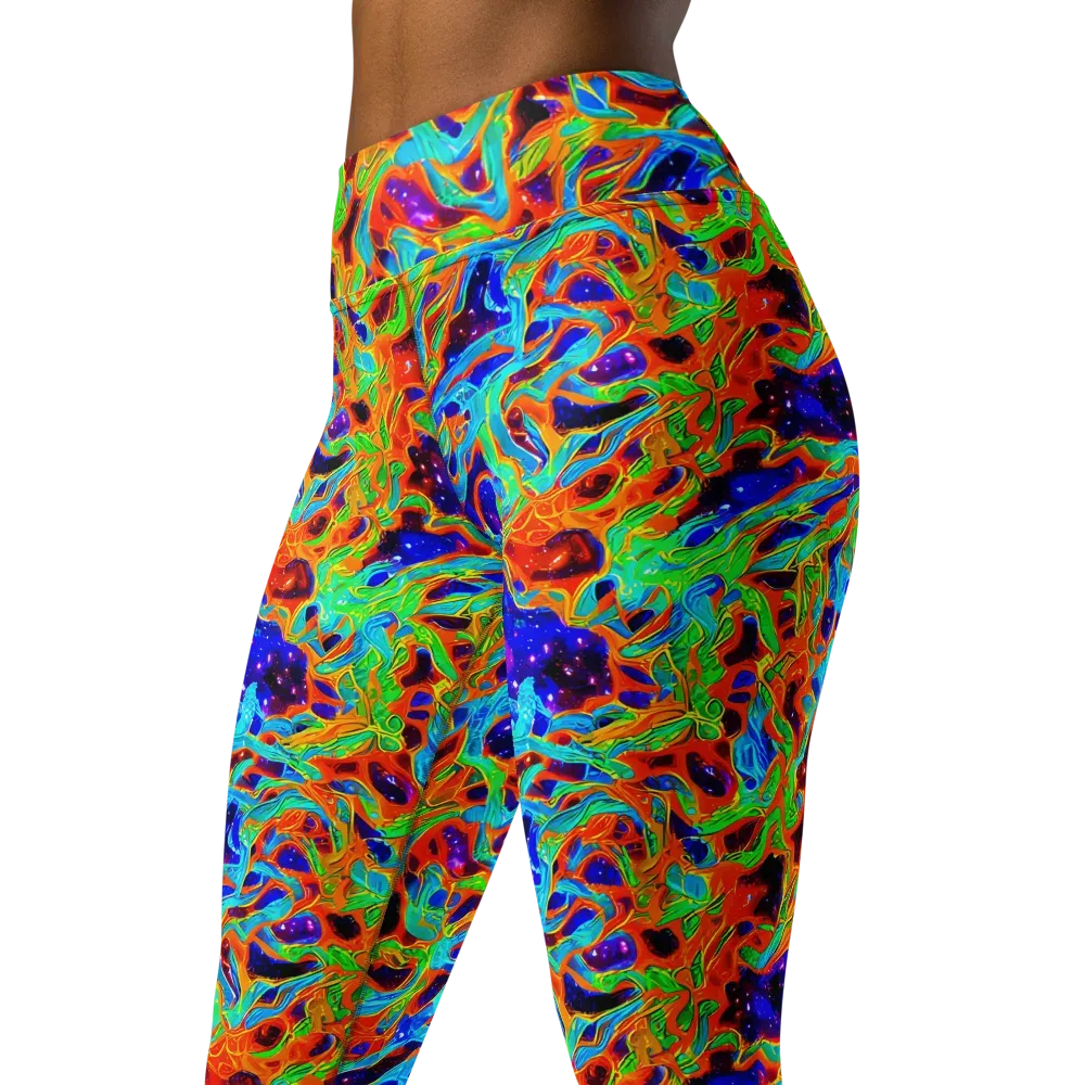 Inferno Galaxy on Yoga Leggings — Left Front