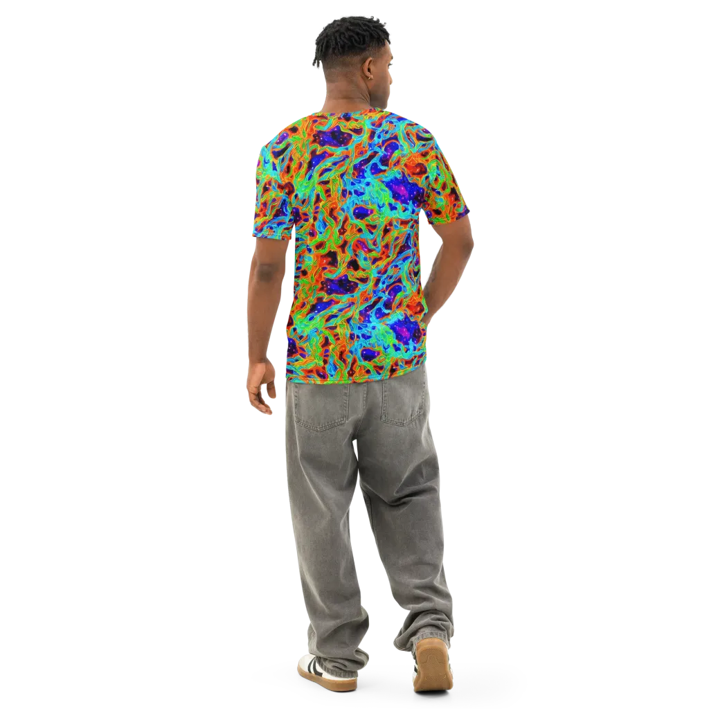 Inferno Galaxy on Men's Cotton Crew Neck T-Shirt — Back