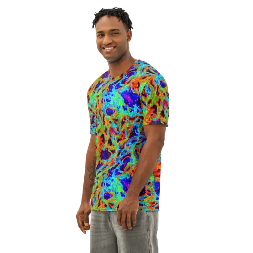 Inferno Galaxy on a Men's Cotton Crew Neck T-Shirt