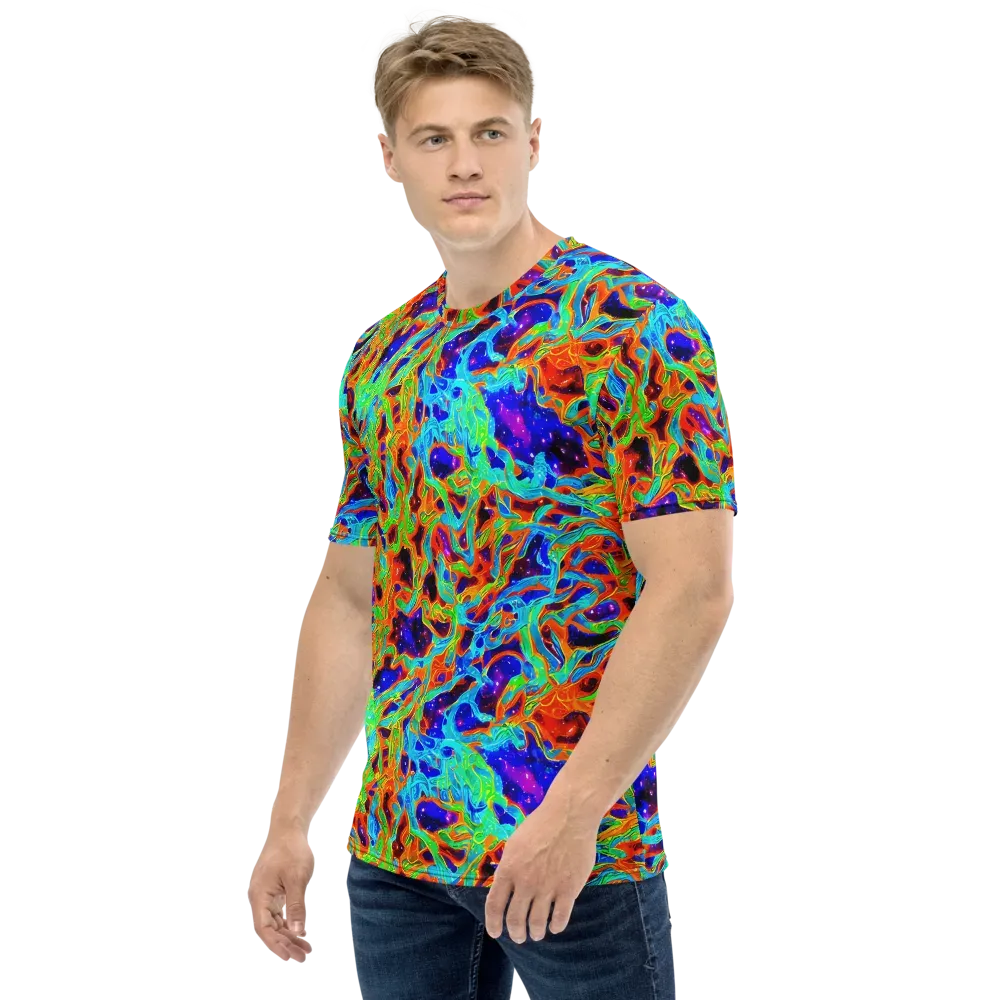 Inferno Galaxy on Men's Crew Neck T-Shirt — Left