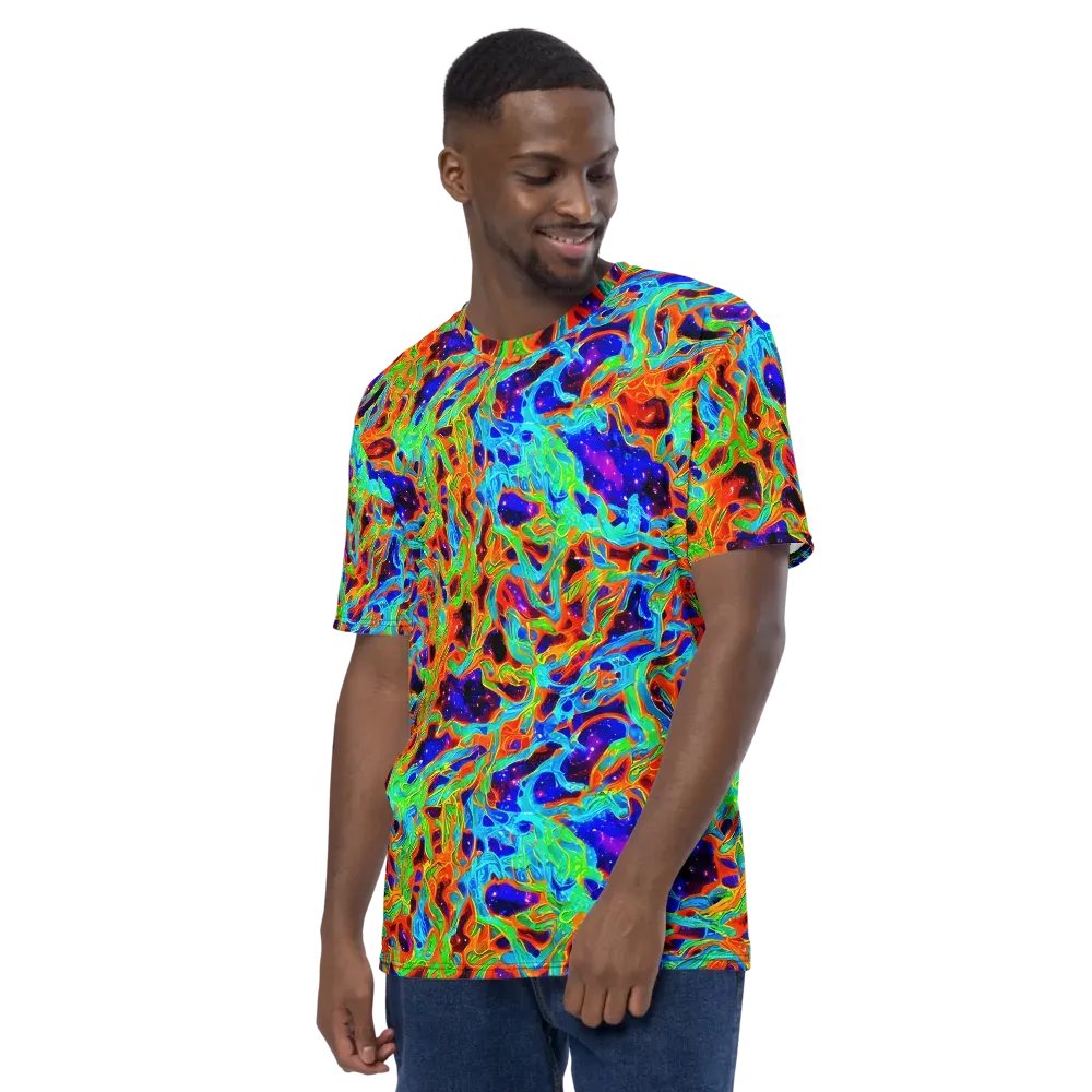 Inferno Galaxy on Men's Crew Neck T-Shirt — Left