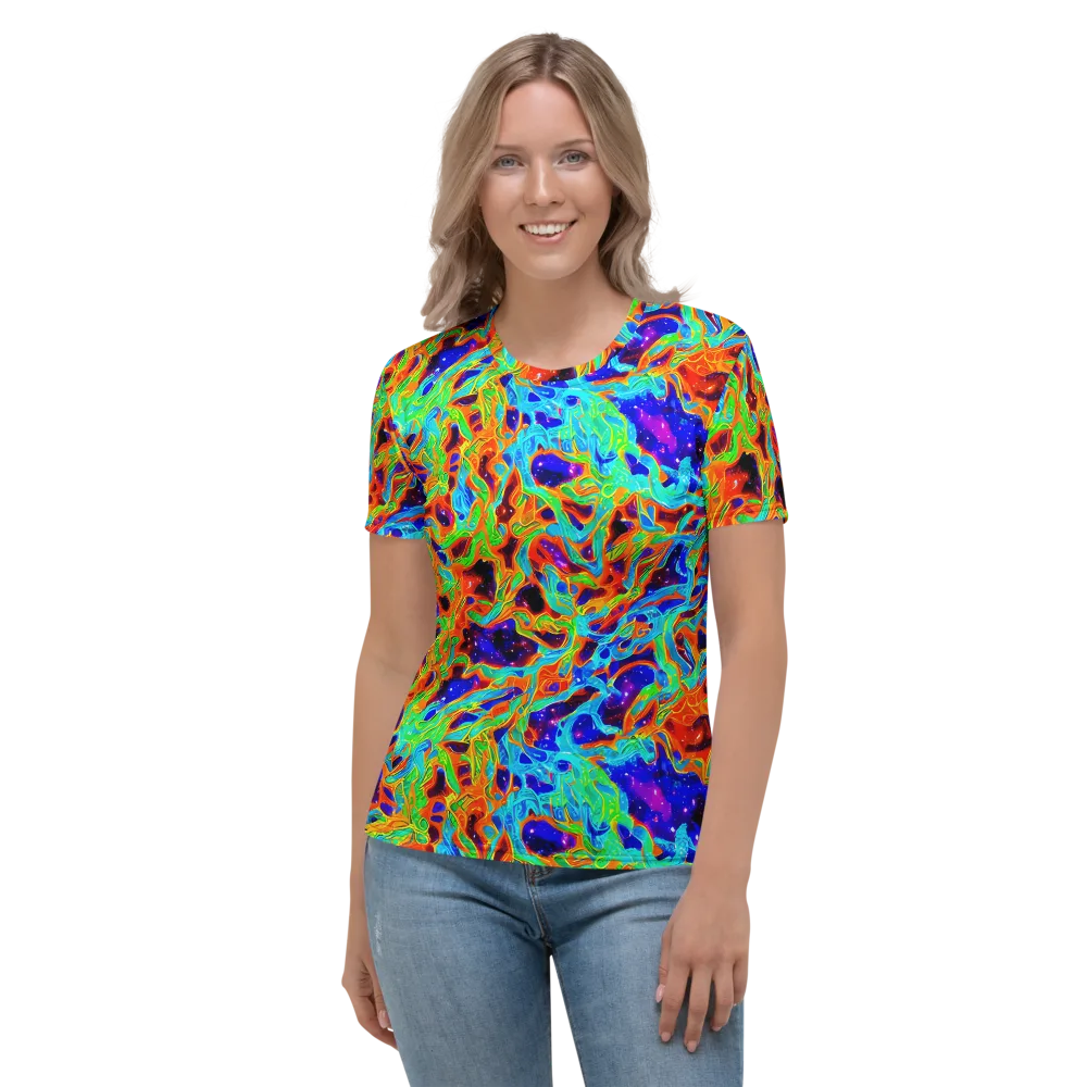 Inferno Galaxy on Women's Crew Neck T-Shirt — Front