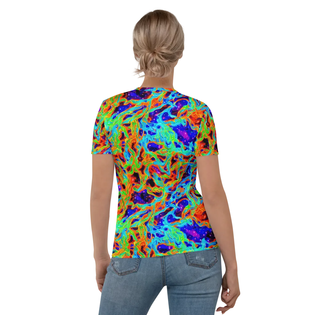 Inferno Galaxy on Women's Crew Neck T-Shirt — Back
