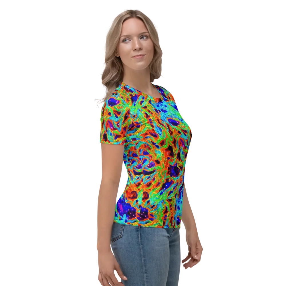 Inferno Galaxy on Women's Crew Neck T-Shirt — Right