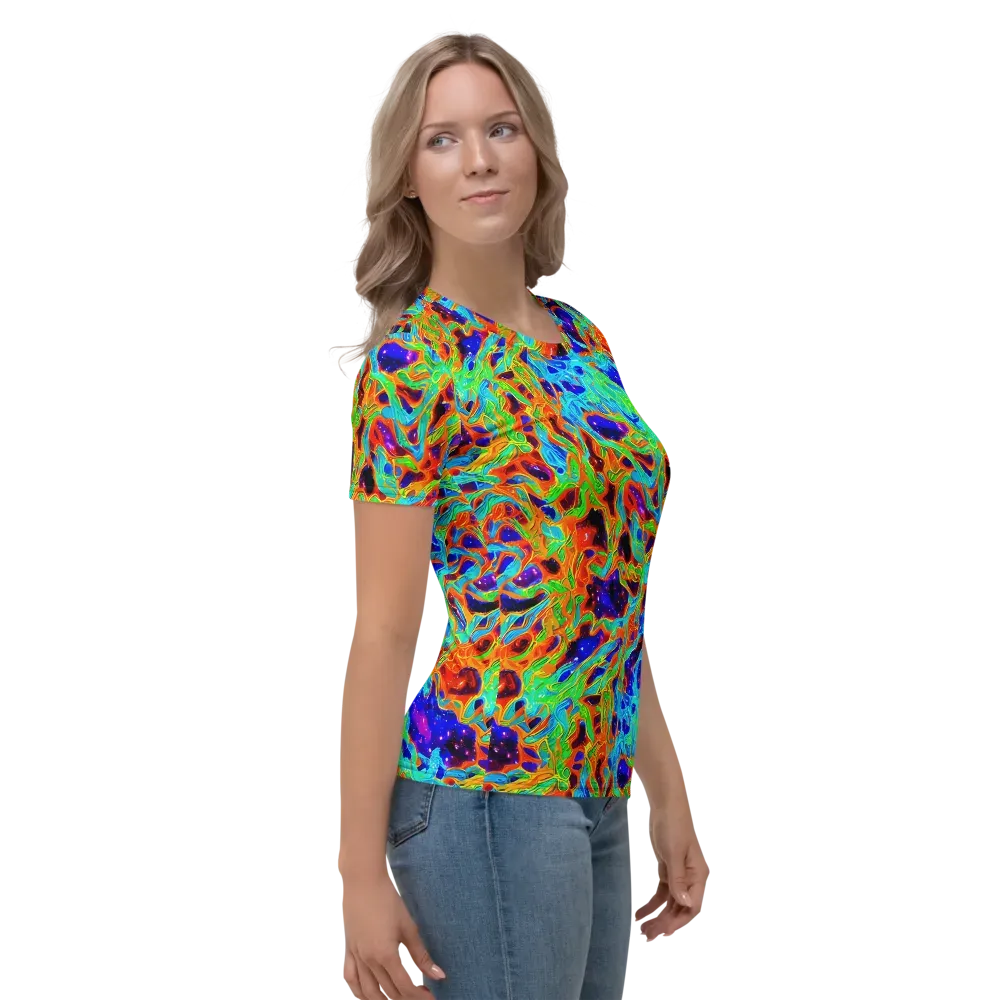 Inferno Galaxy on Women's Crew Neck T-Shirt — Right