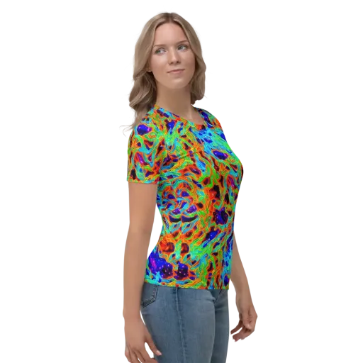 Inferno Galaxy on a Women's Crew Neck T-Shirt