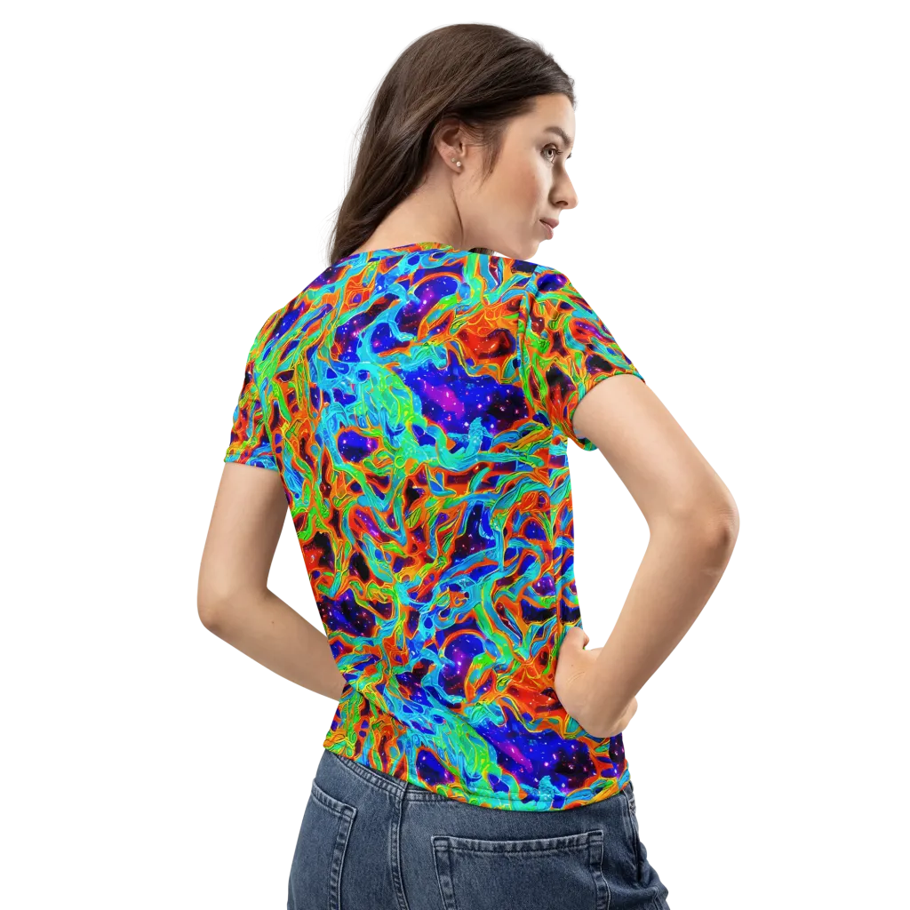 Inferno Galaxy on Women's Crew Neck T-Shirt — Back