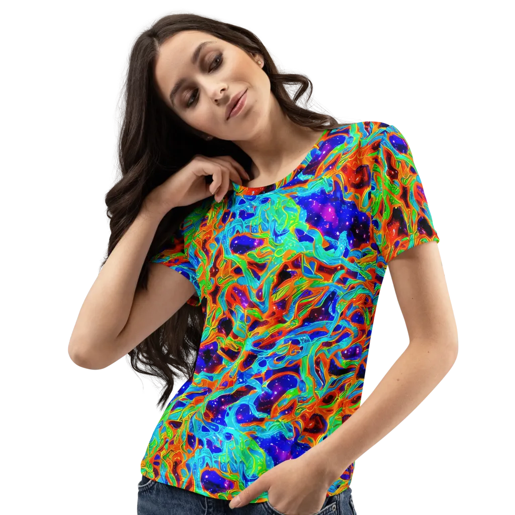 Inferno Galaxy on Women's Crew Neck T-Shirt — Left Front
