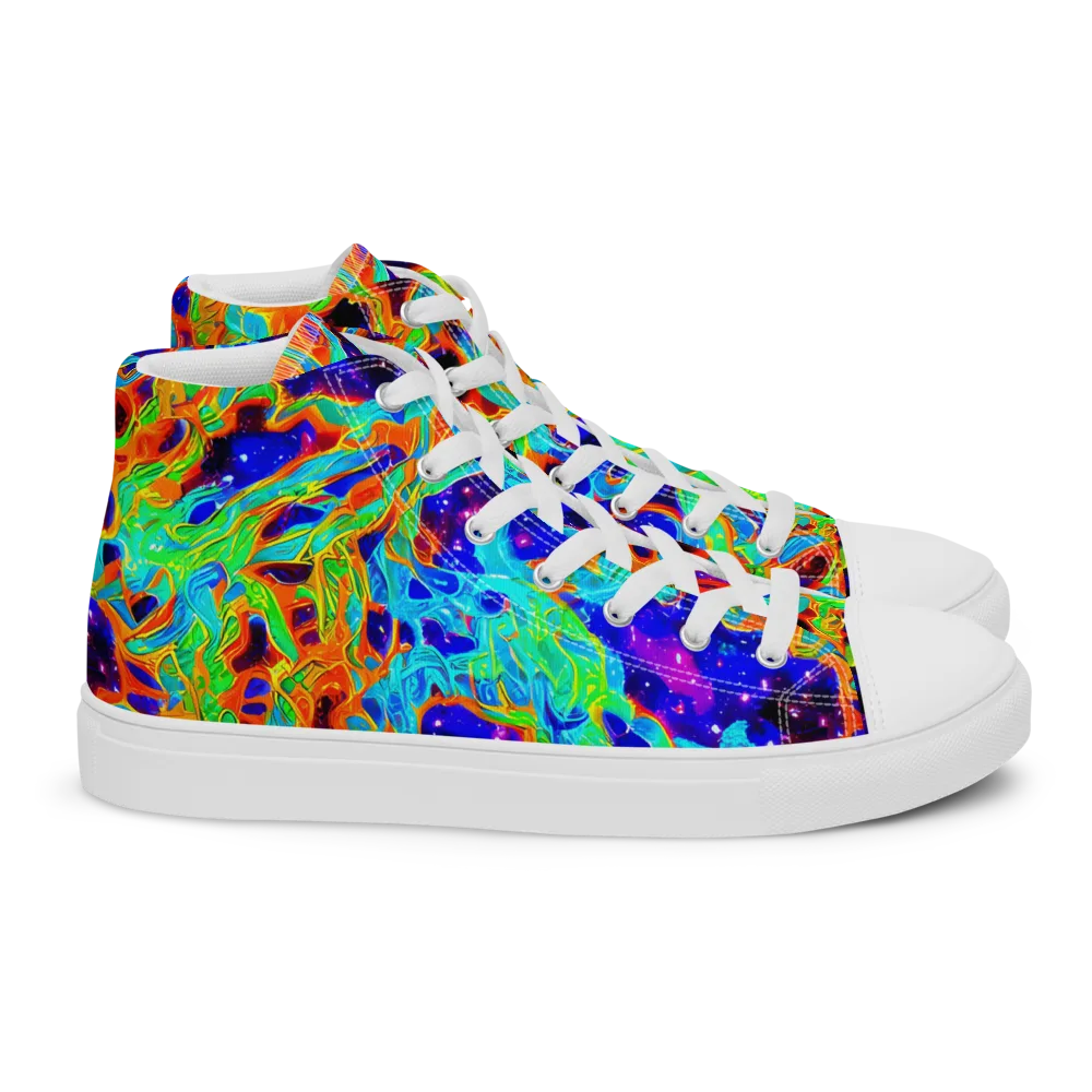Inferno Galaxy on Women's High Top Canvas Shoes — Right