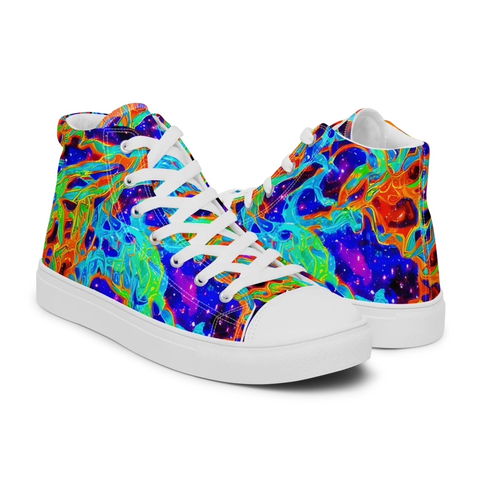 Inferno Galaxy on Women's High Top Canvas Shoes — Right
