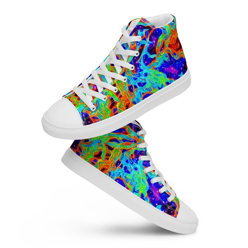 Inferno Galaxy on Women's High Top Canvas Shoes — Front