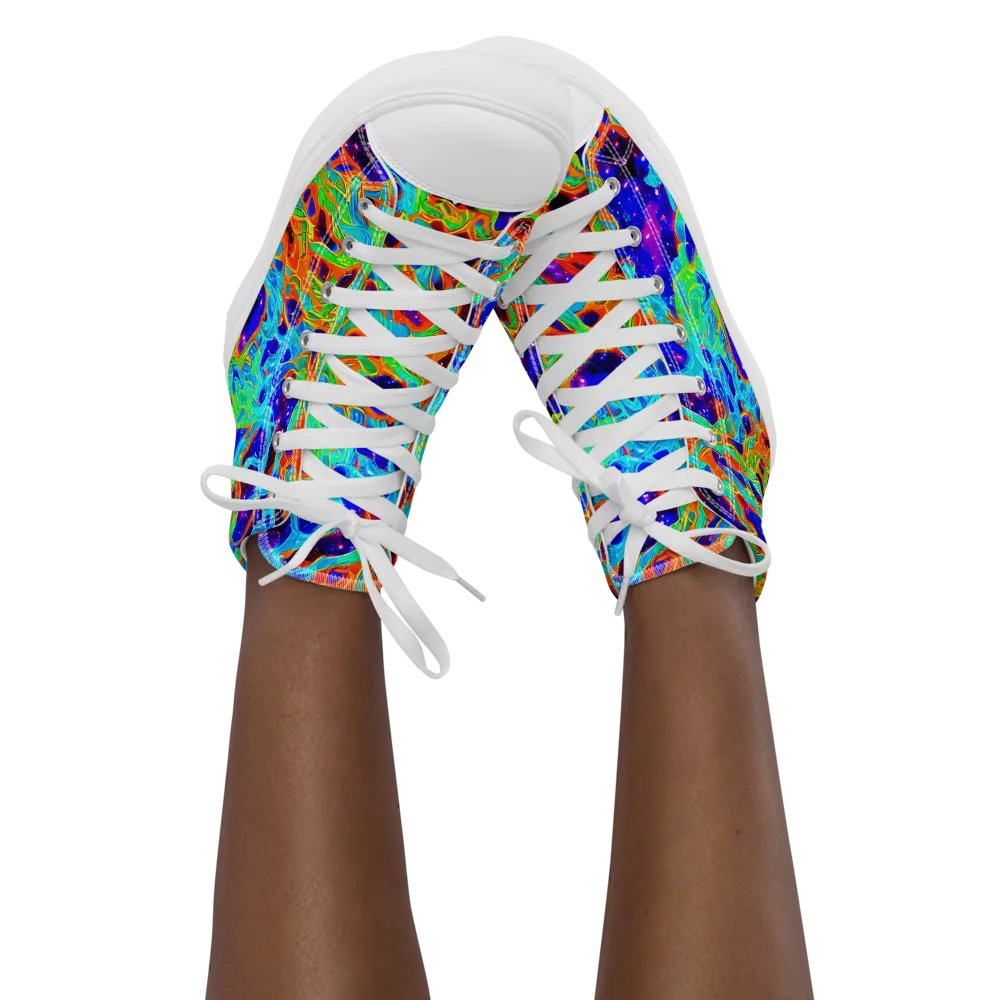 Inferno Galaxy on Women's High Top Canvas Shoes — Front
