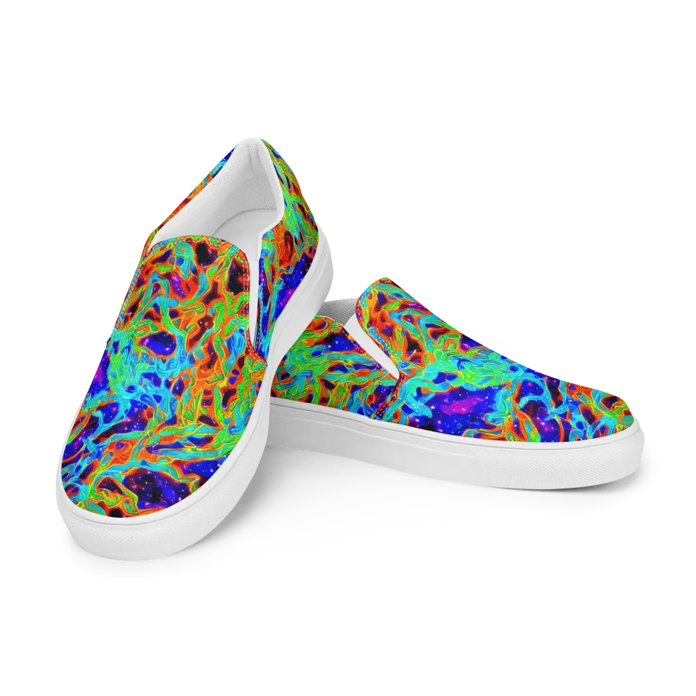 Inferno Galaxy on Men's Slip-On Canvas Shoes — Left Front