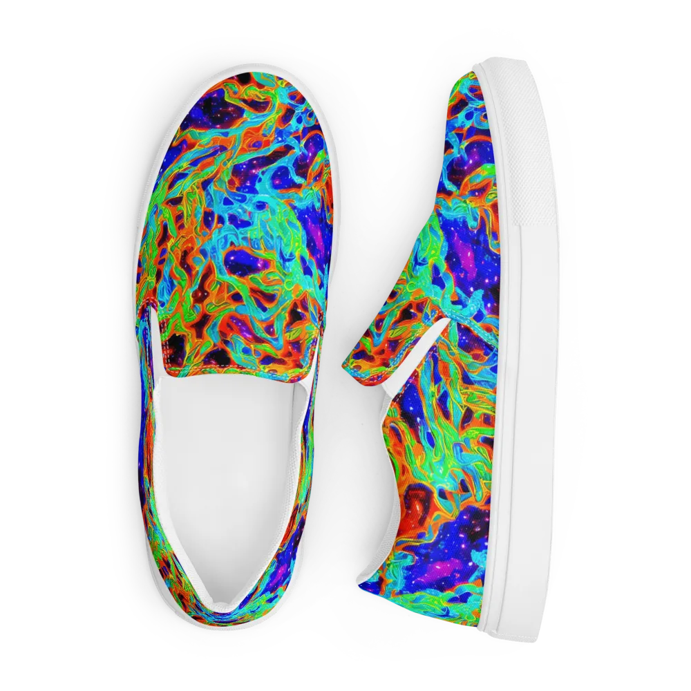 Inferno Galaxy on Men's Slip-On Canvas Shoes — Front