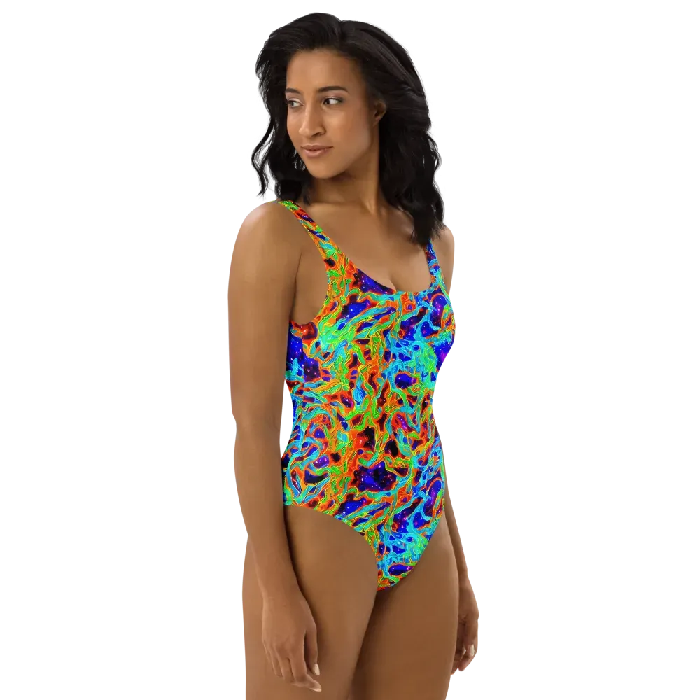 Inferno Galaxy on One-Piece Swimsuit — Right