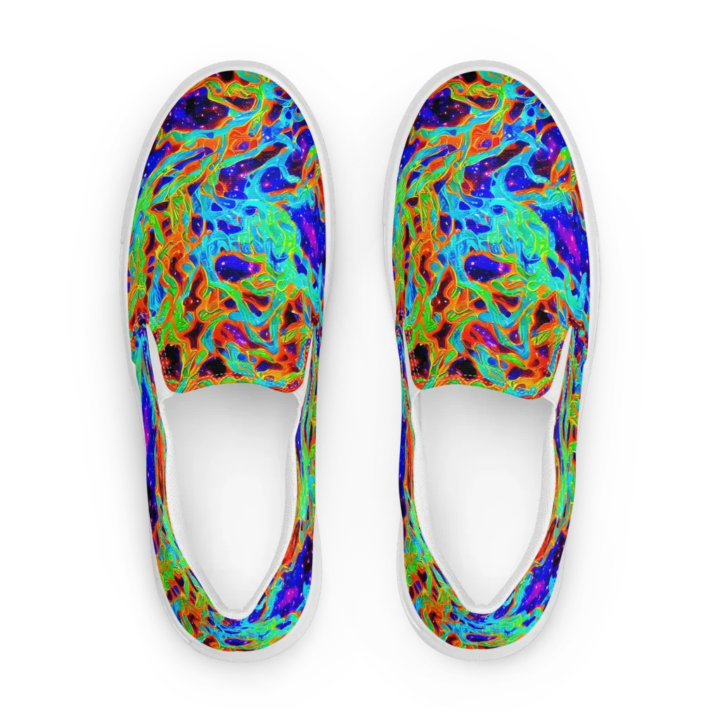 Inferno Galaxy on Women's Slip-On Canvas Shoes — Front