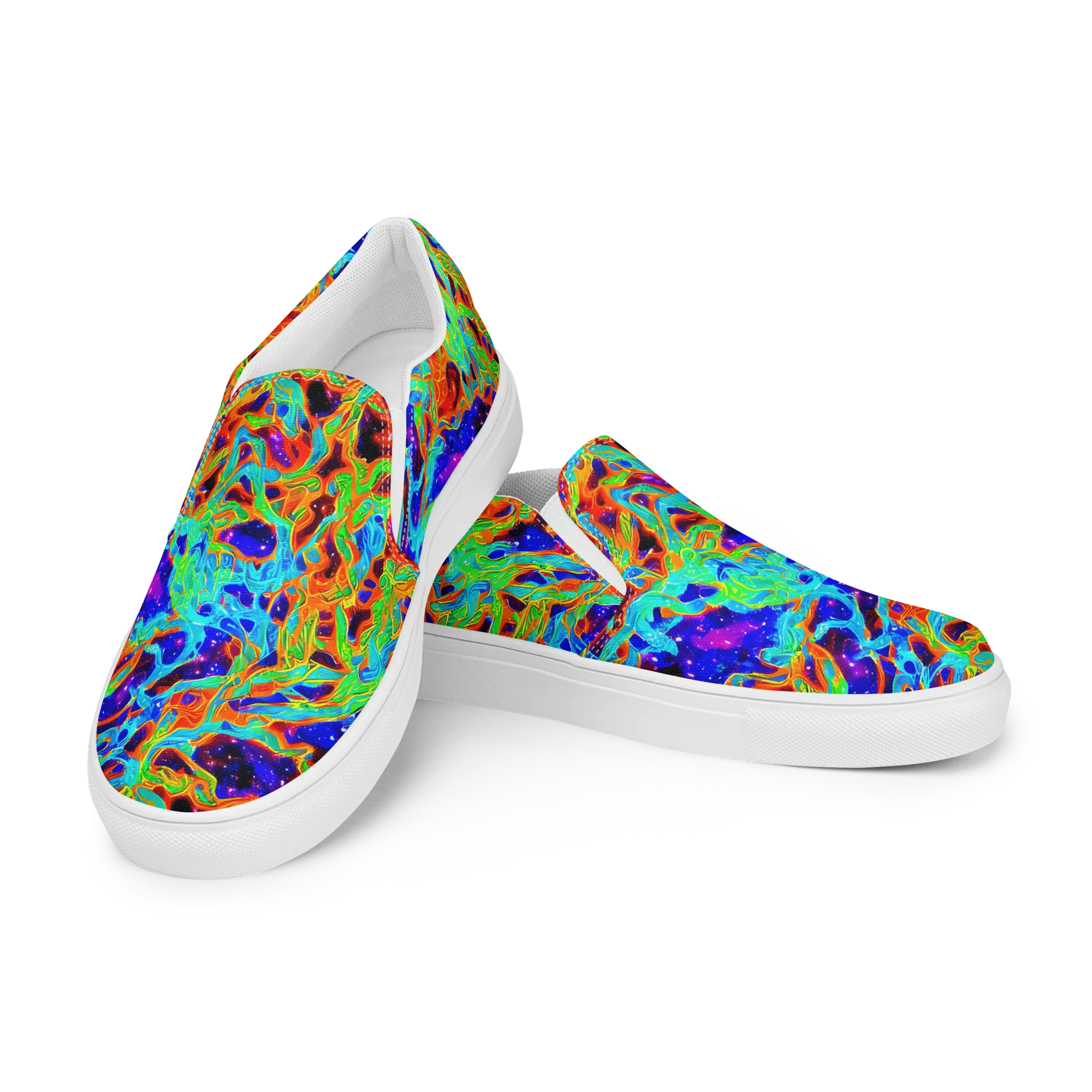 Inferno Galaxy on Women's Slip-On Canvas Shoes — Left Front