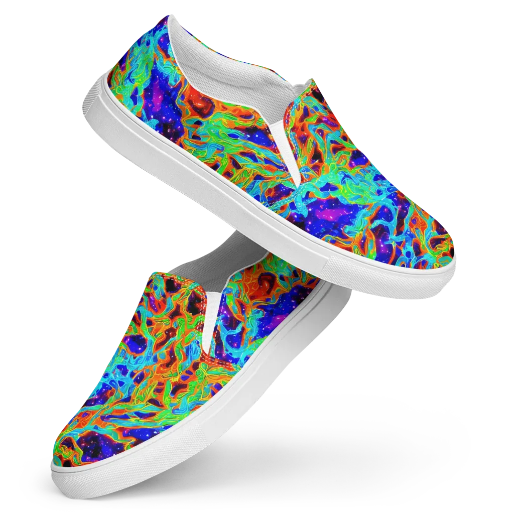 Inferno Galaxy on Women's Slip-On Canvas Shoes — Front