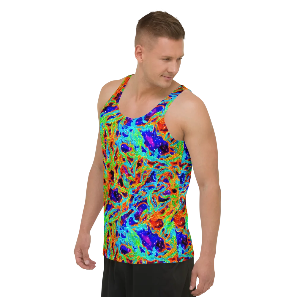 Inferno Galaxy on Men's Tank Top — Left Front