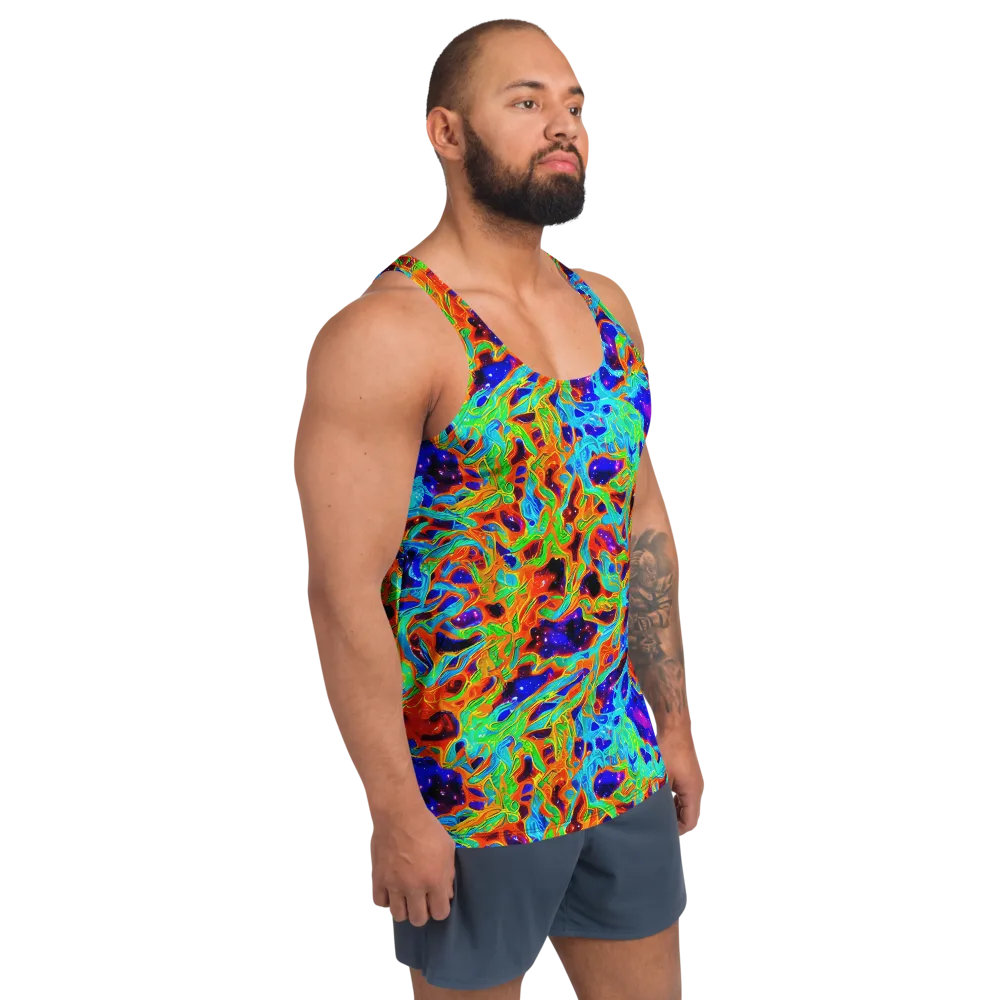 Inferno Galaxy on Men's Tank Top — Right Front
