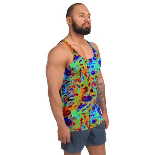 Inferno Galaxy on a Men's Tank Top