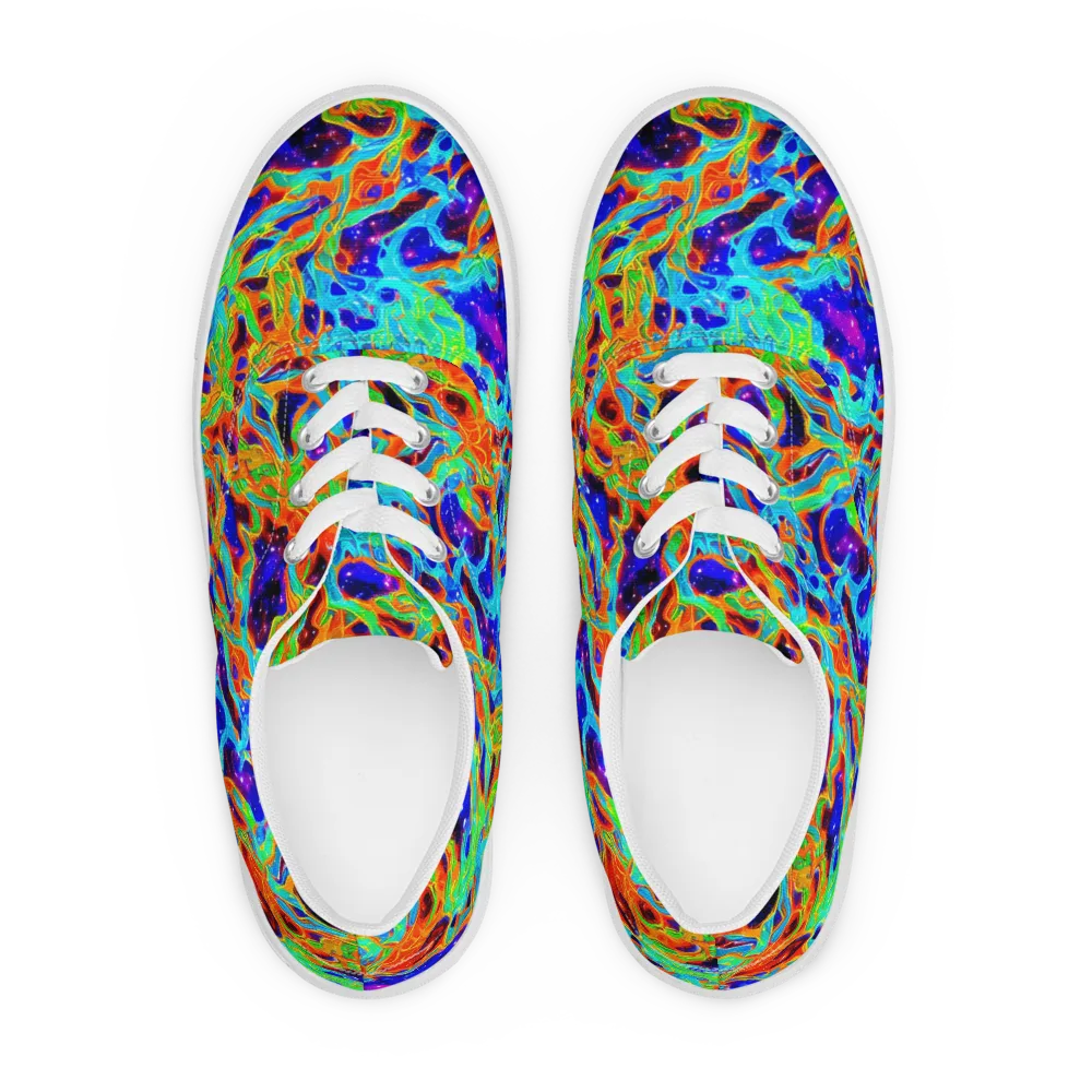 Inferno Galaxy on Men's Lace-Up Canvas Shoes — Front