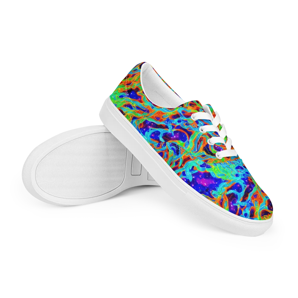 Inferno Galaxy on Men's Lace-Up Canvas Shoes — Right Front