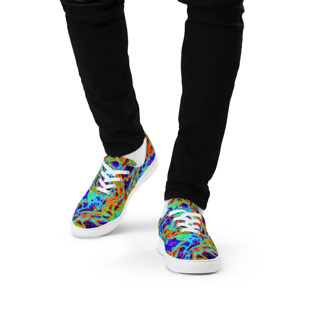 Inferno Galaxy on Men's Lace-Up Canvas Shoes — Front