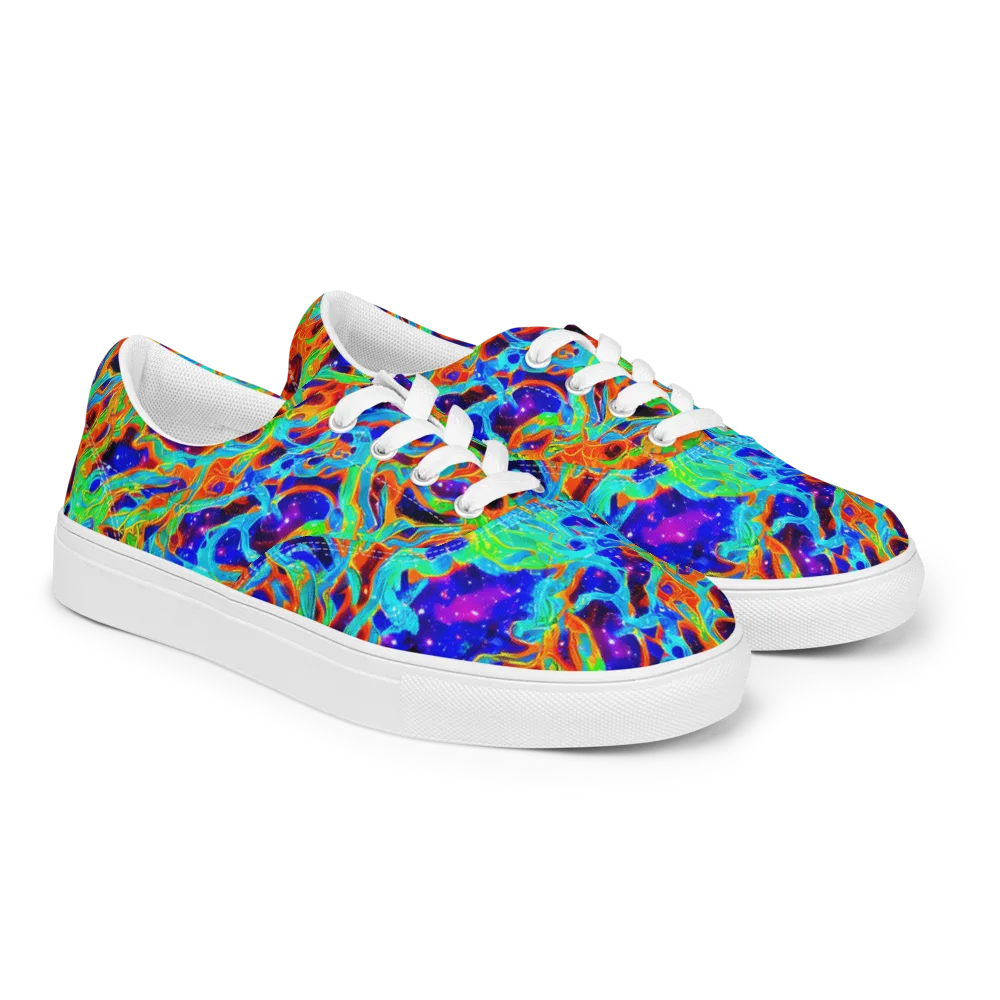 Inferno Galaxy on Men's Lace-Up Canvas Shoes — Right Front