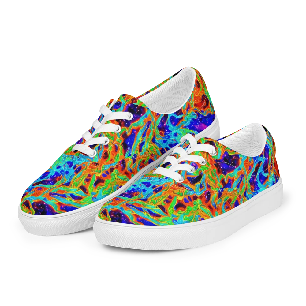 Inferno Galaxy on Men's Lace-Up Canvas Shoes — Left Front