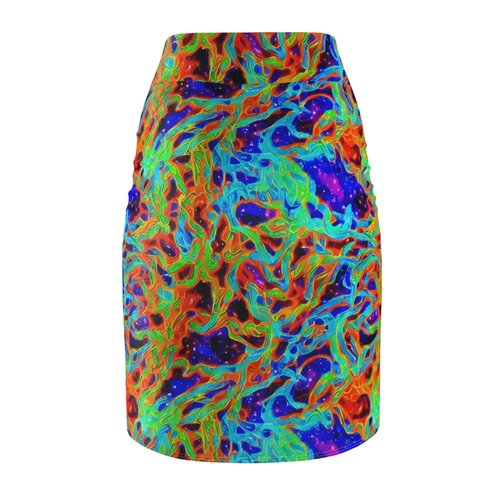 Inferno Galaxy on Pencil Skirt — Back