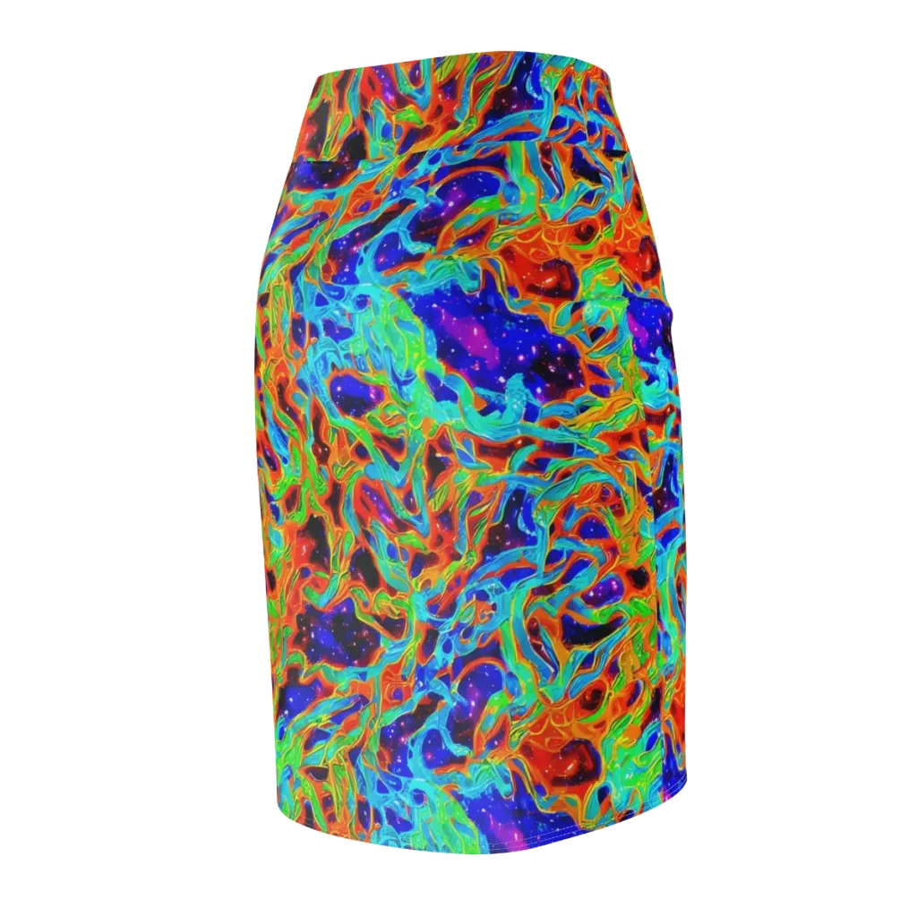 Inferno Galaxy on Pencil Skirt — Back Side