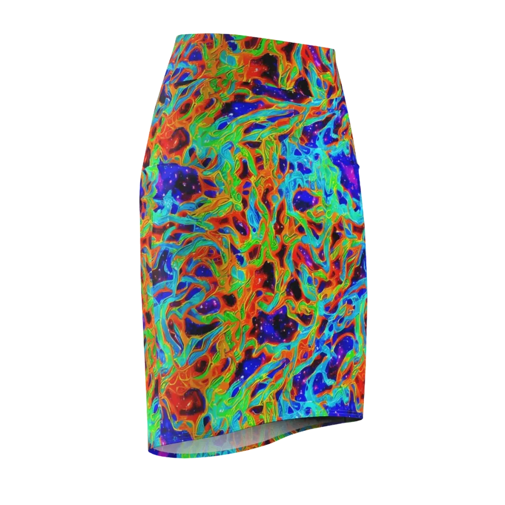 Inferno Galaxy on Pencil Skirt — Front Side