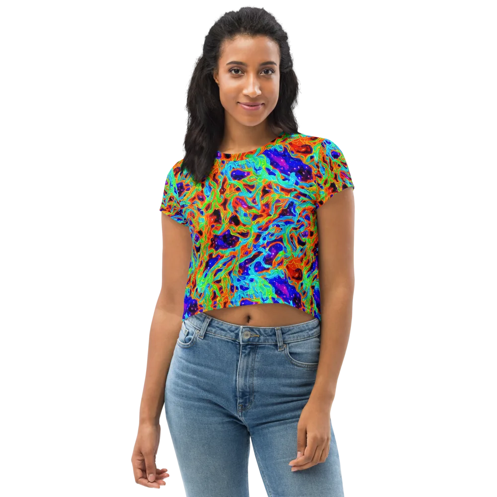 Inferno Galaxy on Crop Tee — Front