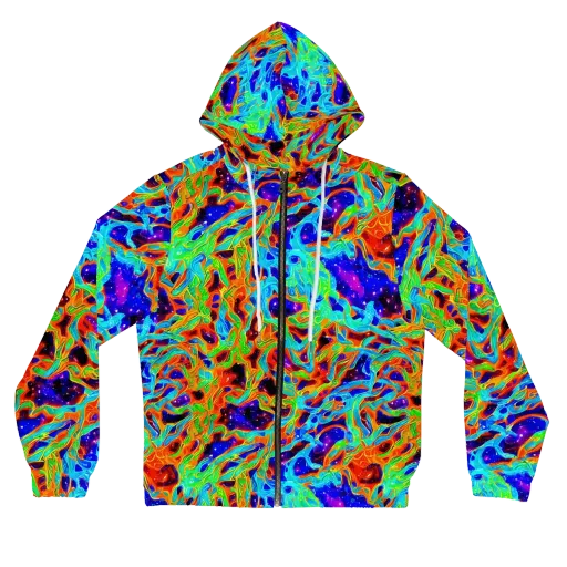 Inferno Galaxy on a Women's Full-Zip Hoodie