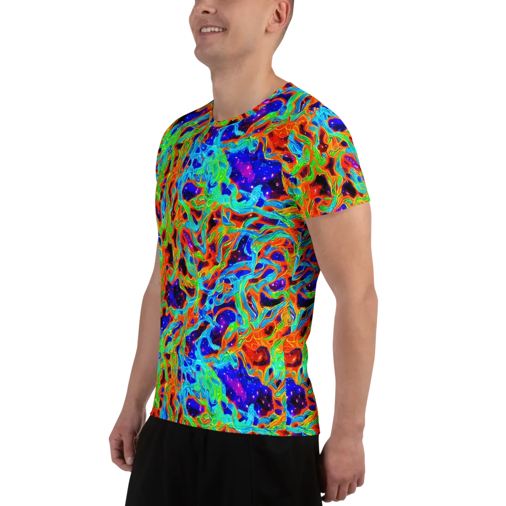 Inferno Galaxy on Men's Athletic T-Shirt — Left