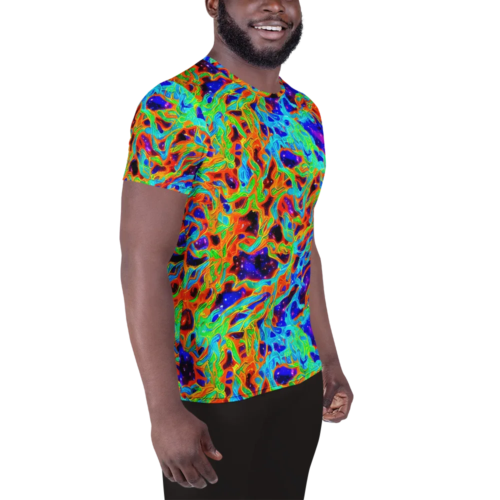 Inferno Galaxy on Men's Athletic T-Shirt — Right