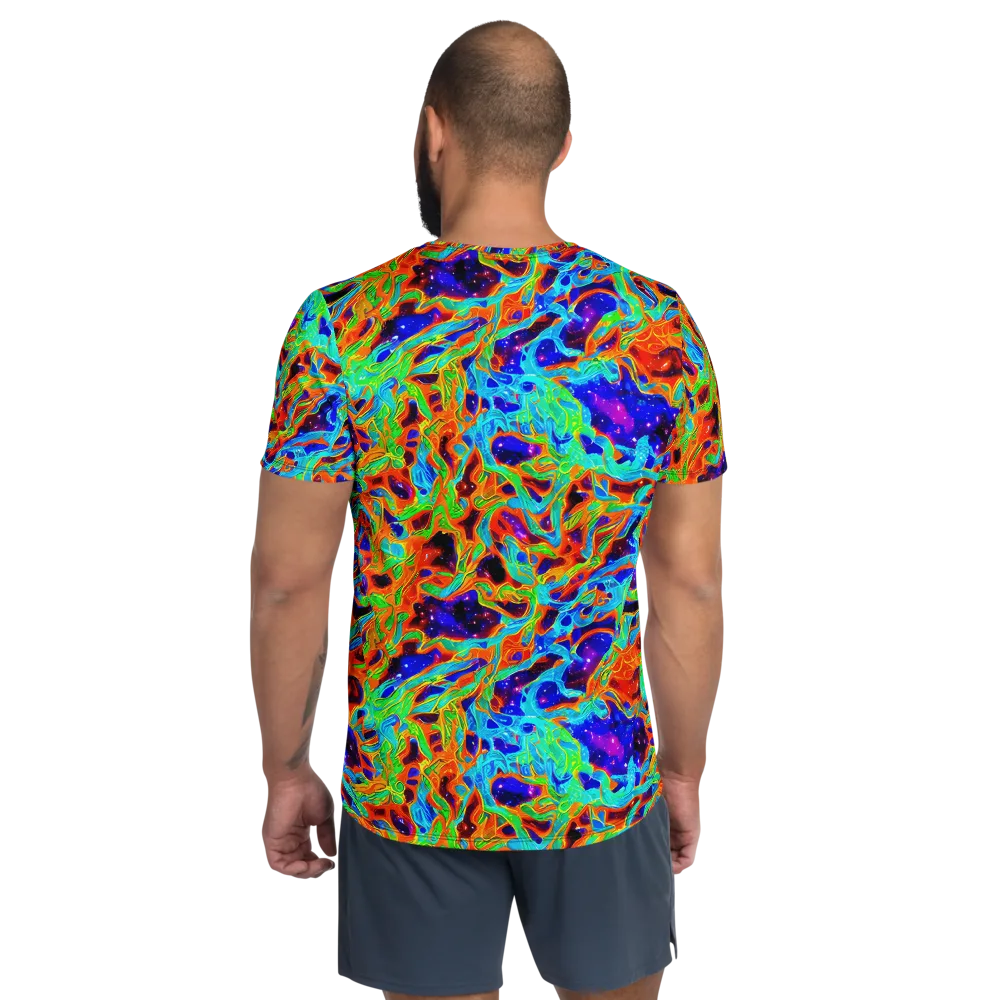 Inferno Galaxy on Men's Athletic T-Shirt — Back
