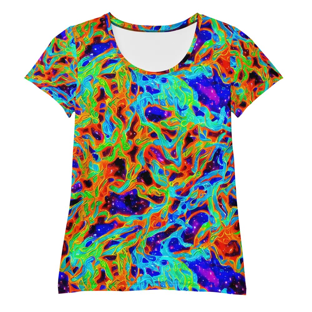 Inferno Galaxy on Women's Athletic T-Shirt — Front