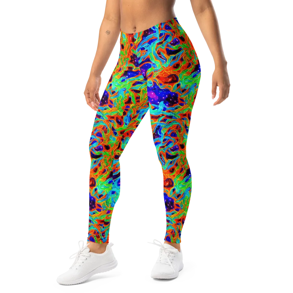 Inferno Galaxy on Leggings — Left Front
