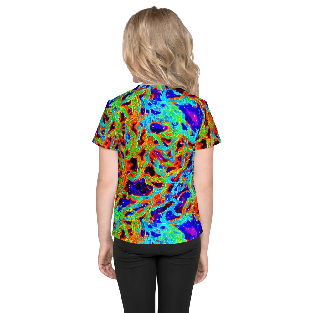 Inferno Galaxy on Kids Crew Neck T-Shirt — Back