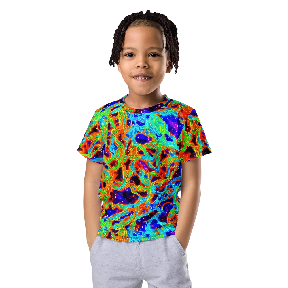 Inferno Galaxy on Kids Crew Neck T-Shirt — Front