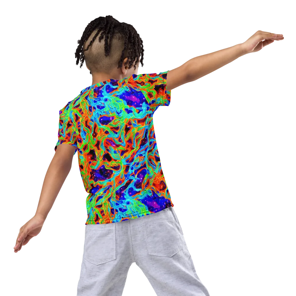 Inferno Galaxy on Kids Crew Neck T-Shirt — Back