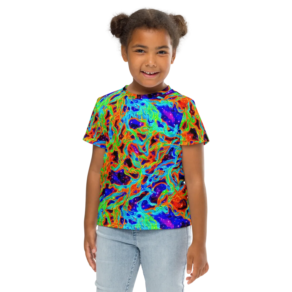 Inferno Galaxy on Kids Crew Neck T-Shirt — Front