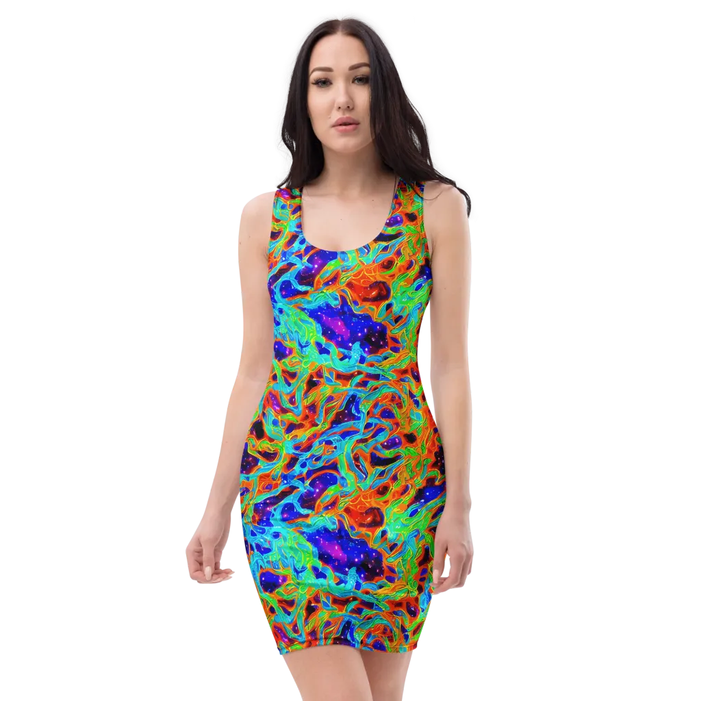 Inferno Galaxy on Bodycon Dress — Front