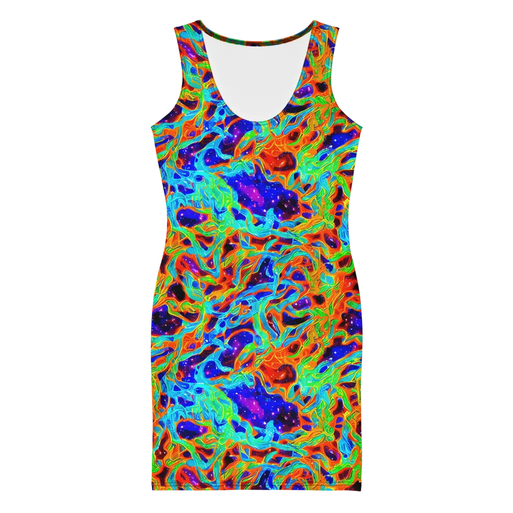 Inferno Galaxy on Bodycon Dress — Front