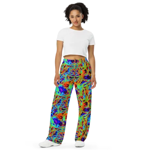 Inferno Galaxy on a Wide-Leg Pants