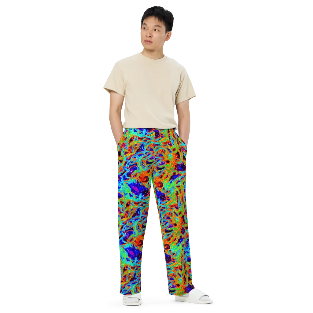 Inferno Galaxy on Wide-Leg Pants — Front